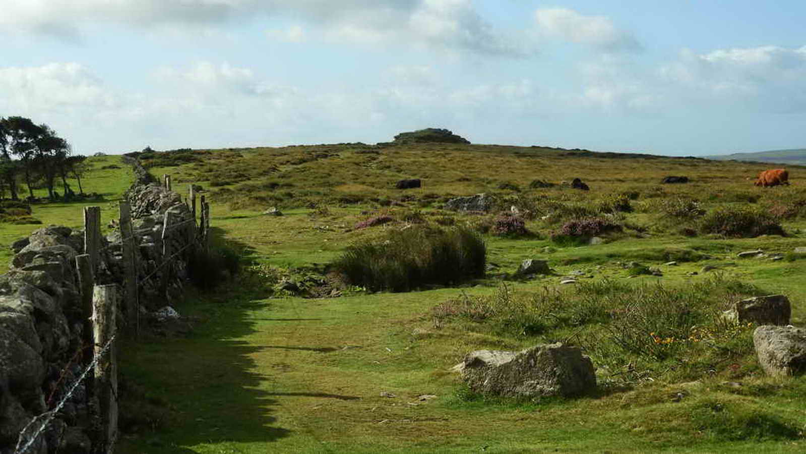 Taken from the same location as the preceeding photograph, this photograph shows Buckland Beacon up ahead