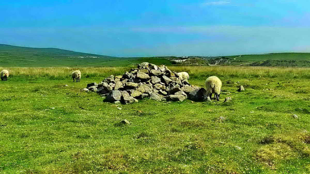 Another view of the larger cairn