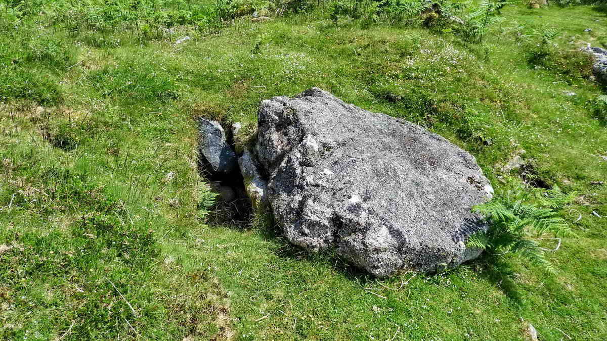 View of the Capstone and Stone box of the grave cist itself