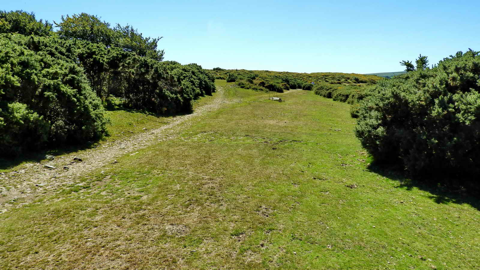 Brake Corner - A large open area at the split-off up to the left towards Aish Tor