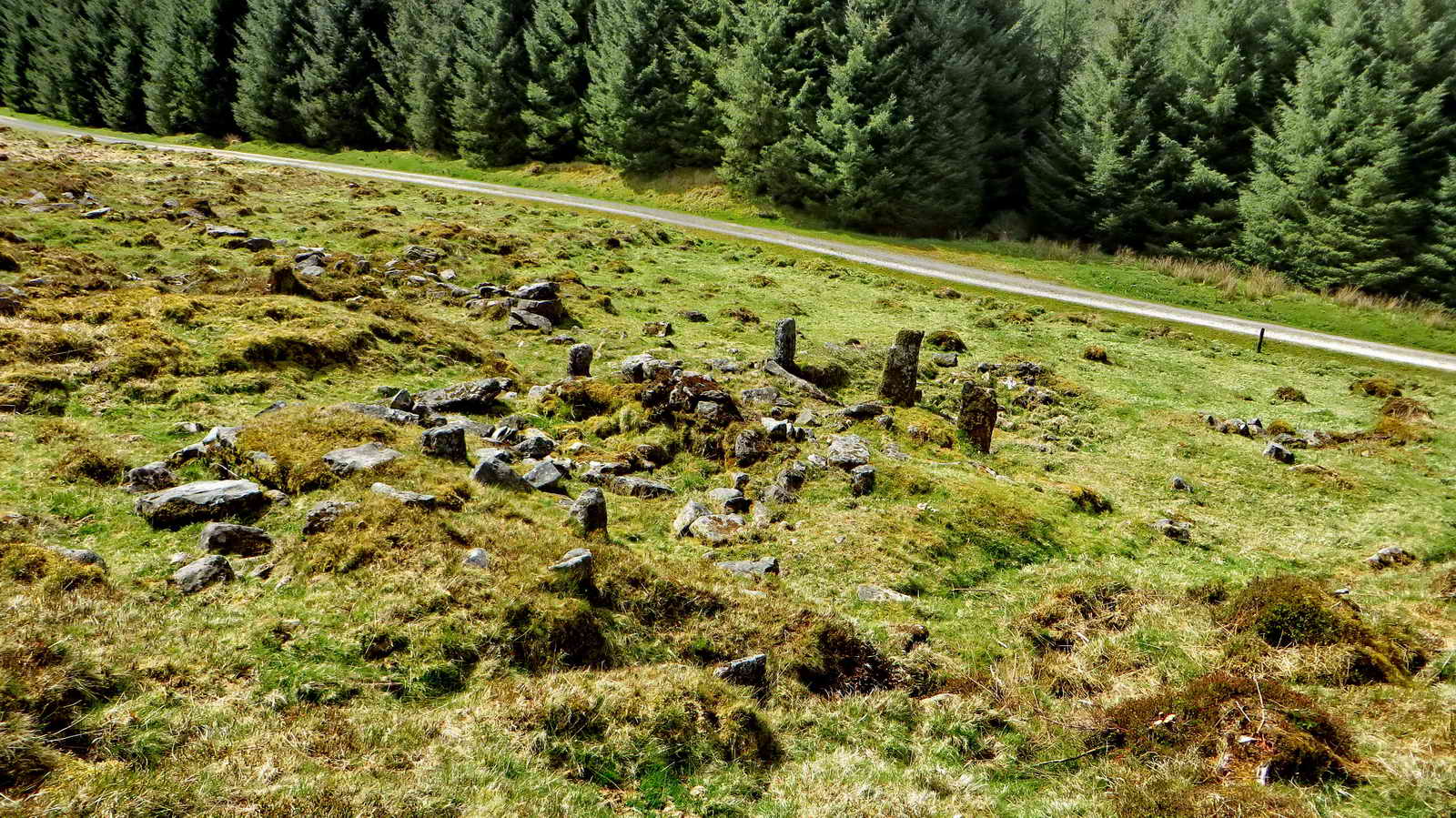 Looking down on the site