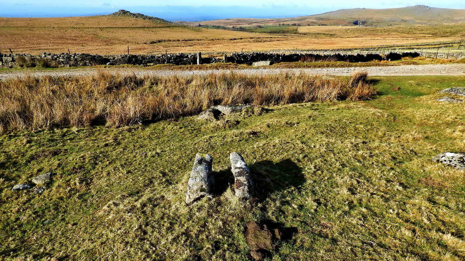 An unusual stone slightly above the track at SX 56710 73981