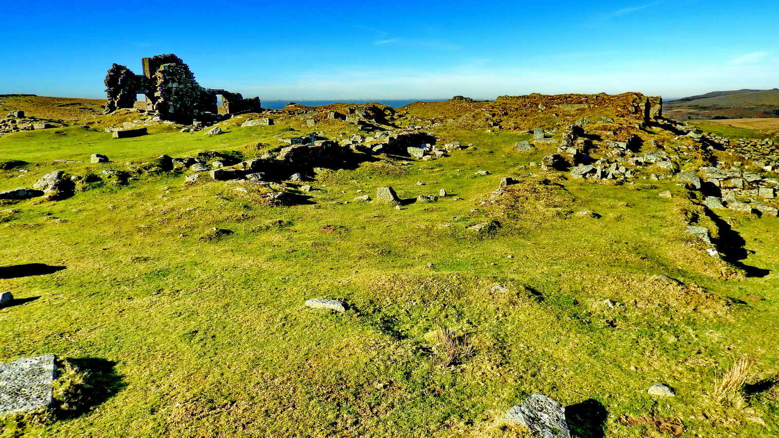 Central area of this picture are the foundation ruins of Foggintor School and Wesleyan Methodist Chapel