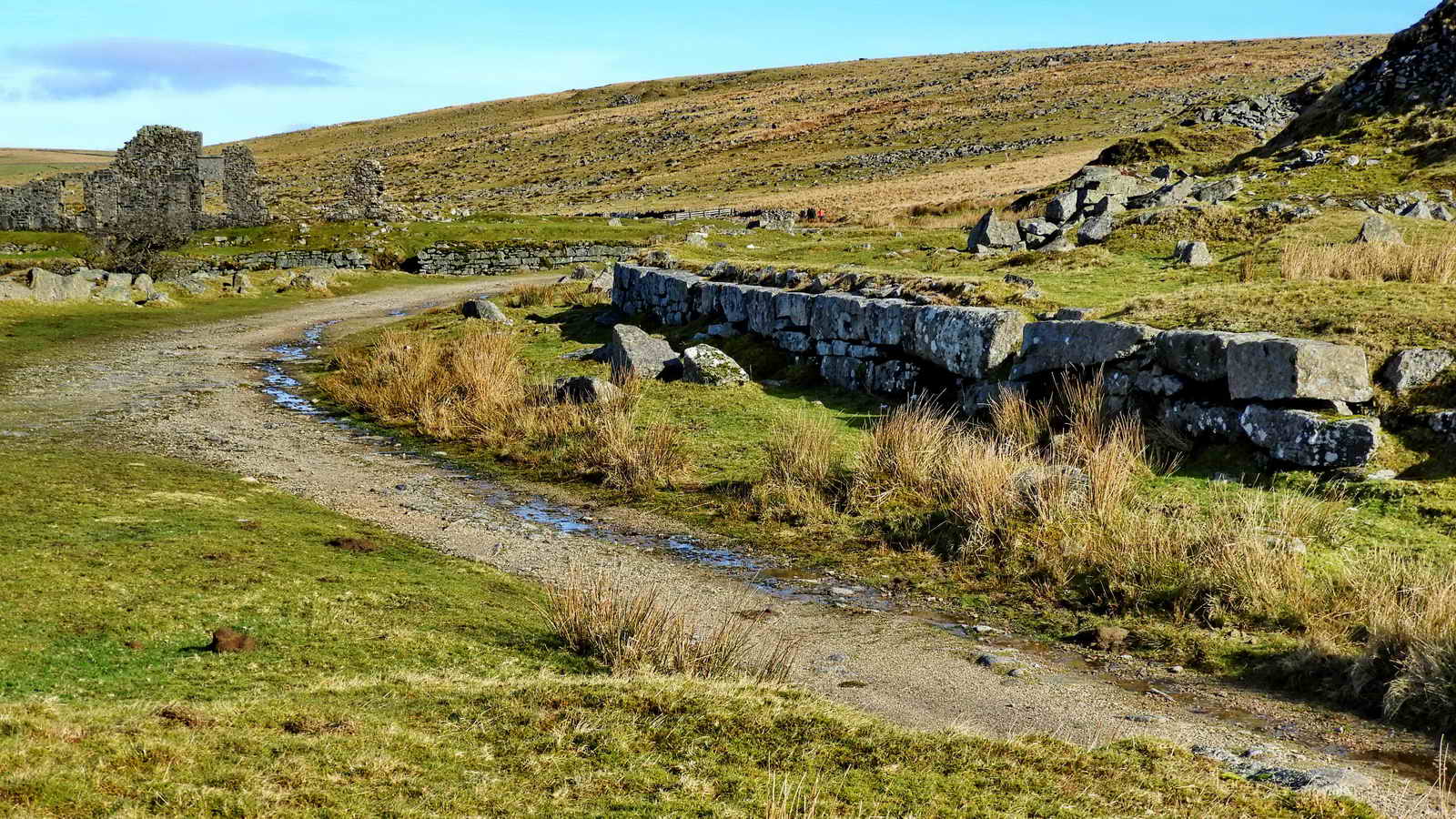 To the right of the track above is a section of wall that was the Loading Platform and sidings for the railway