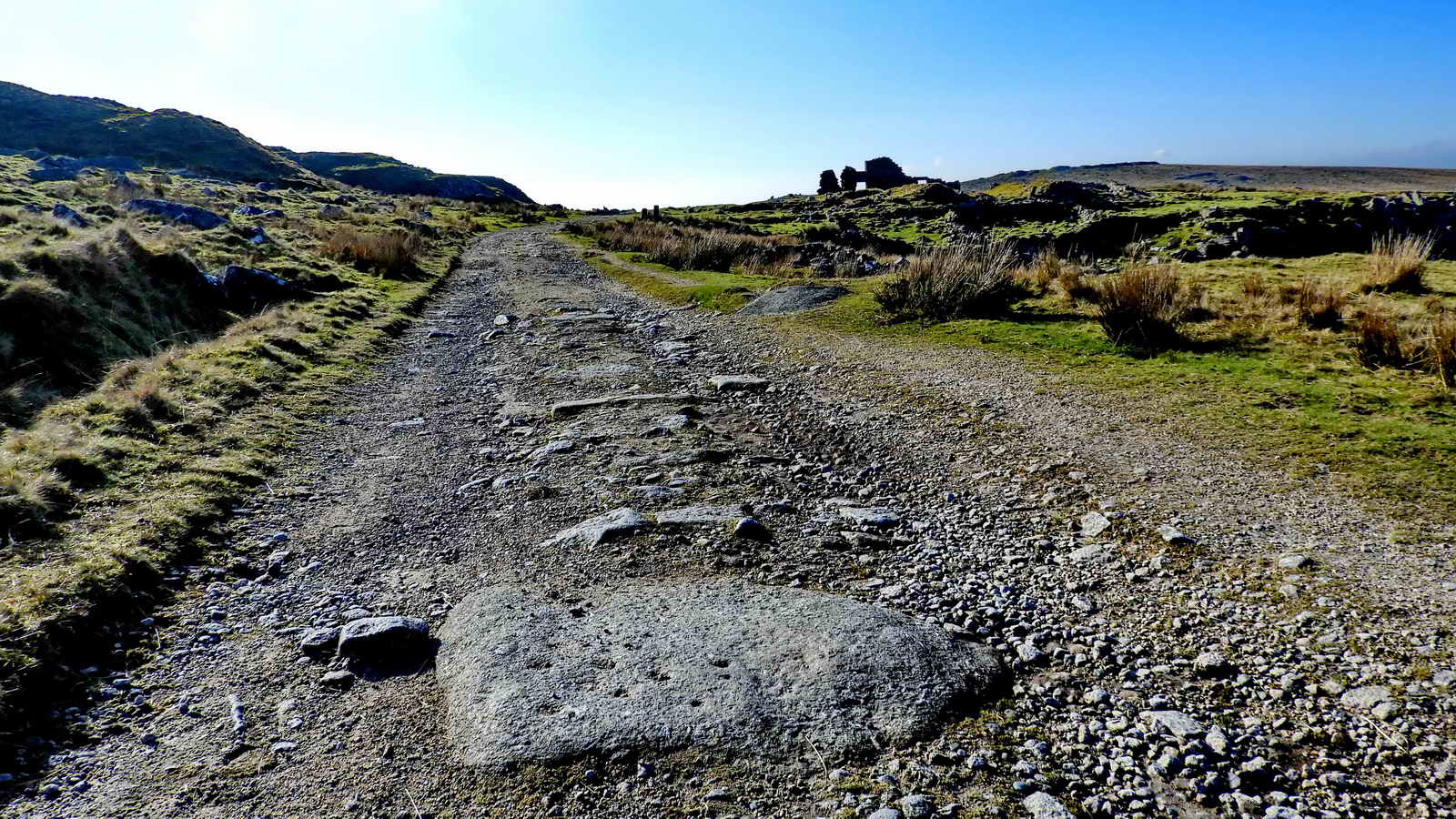 The second drill testing stone, embedded in the track at  SX 56671 73777