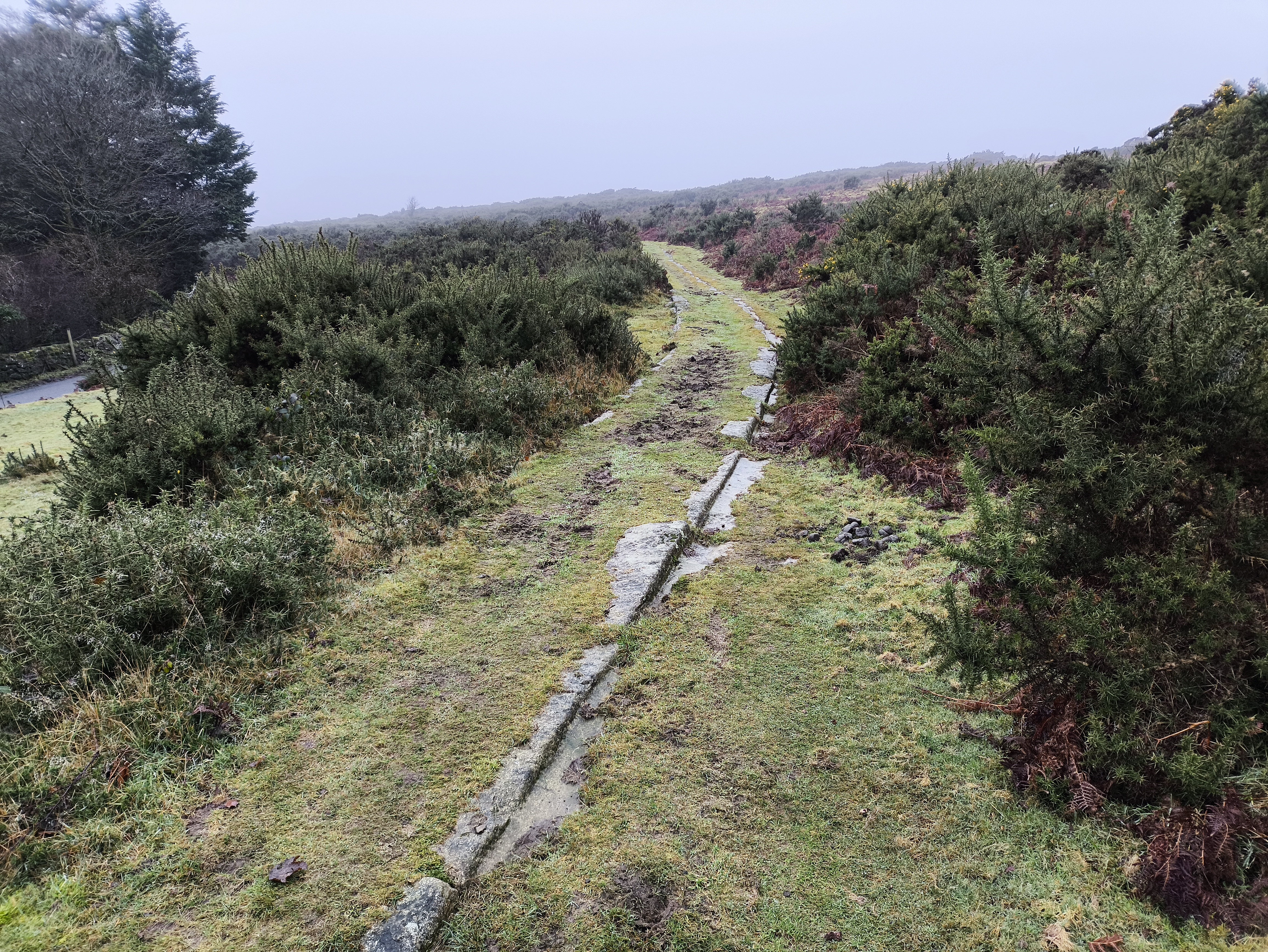 A well preserved section of the tramway