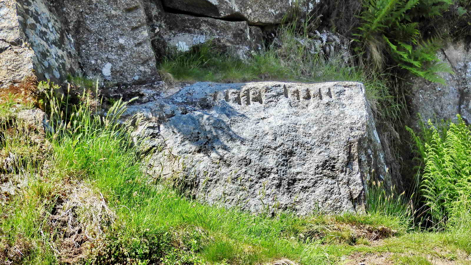 Rock split by the tare and feathers method, up behind the second iron ring