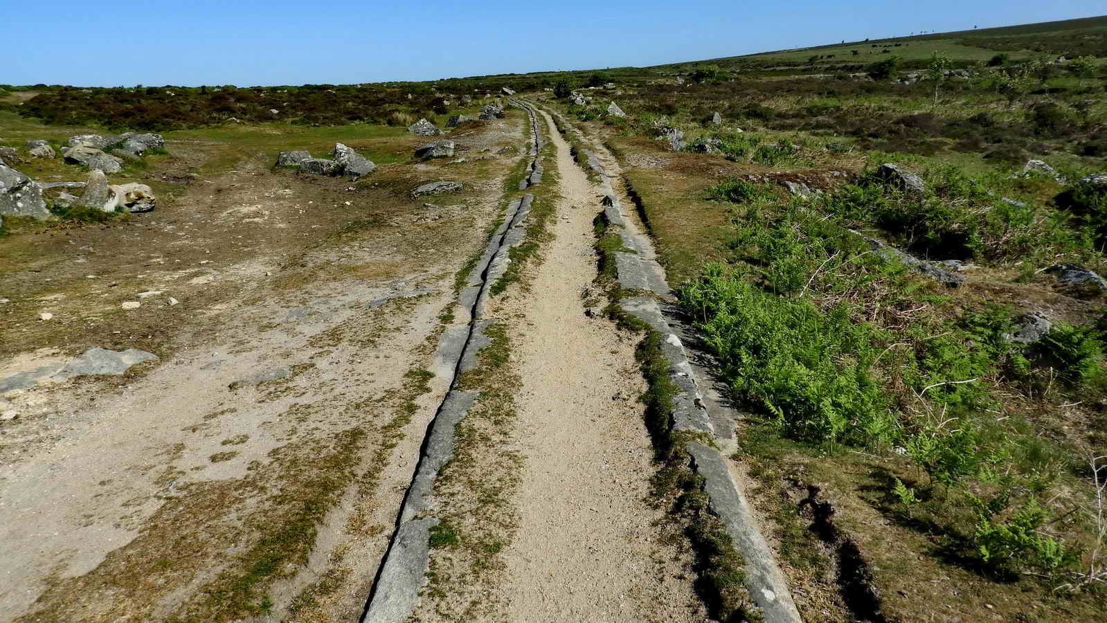 The Haytor Granite Tramway leading away from the quarry along the gradient