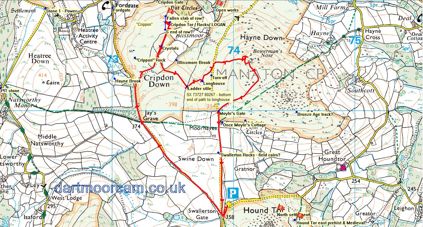 Map of Route -  Crown Copyright -  Ordnance Survey Licence number 100047373