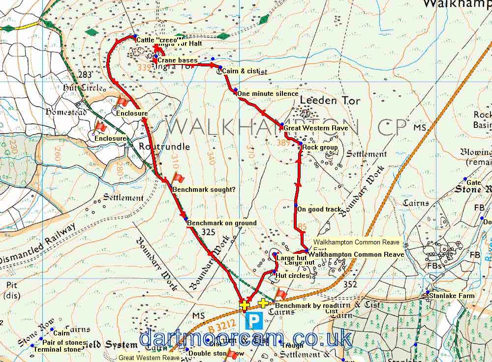 Map of Route -  Crown Copyright -  Ordnance Survey Licence number 100047373