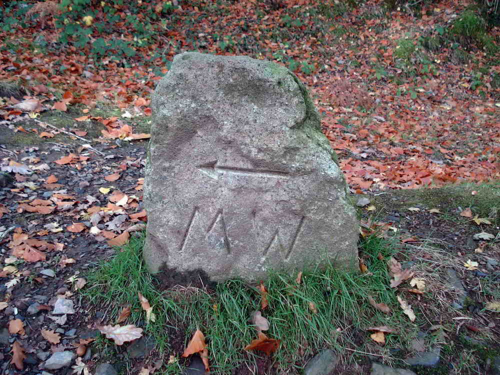 Marker for the Two Moors Way linking Ivybridge to the South and the North Coast of Exmoor