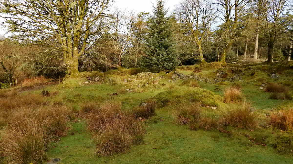 Looking across the site towards the second house seen on the tithe map surveyed in 1839 and approved in 1840