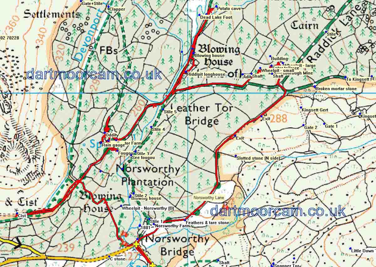 Map of Route -  Crown Copyright -  Ordnance Survey Licence number 100047373