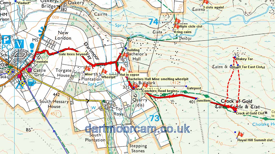 Map of Route -  Crown Copyright -  Ordnance Survey Licence number 100047373