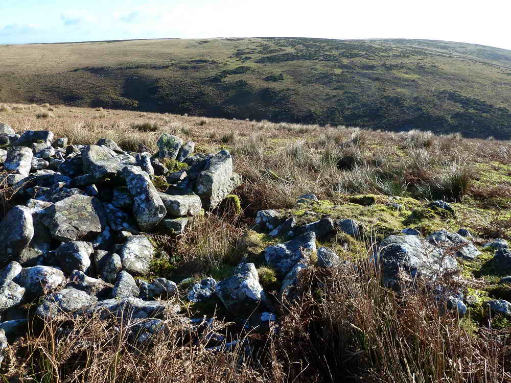 Looking across the valley from the remains of a hut circle