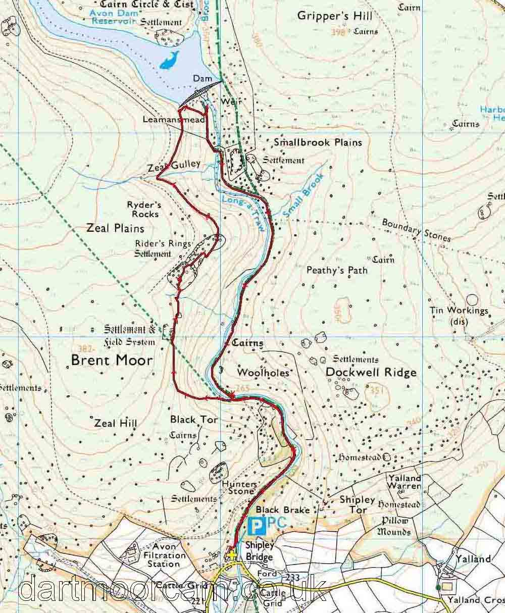 Map of Route -  Crown Copyright -  Ordnance Survey Licence number 100047373
