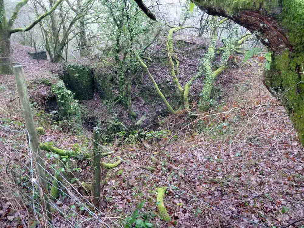 Ruined mine buildings