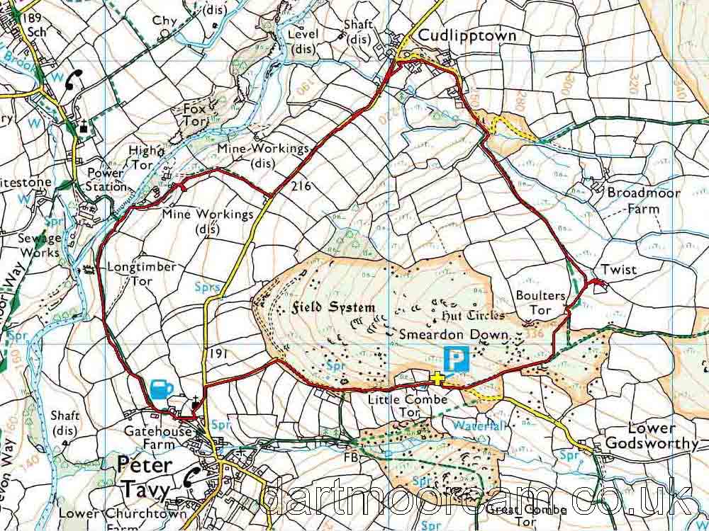 Map of Route -  Crown Copyright -  Ordnance Survey Licence number 100047373