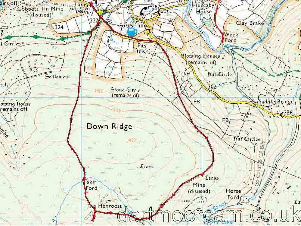 Map of Route -  Crown Copyright -  Ordnance Survey Licence number 100047373