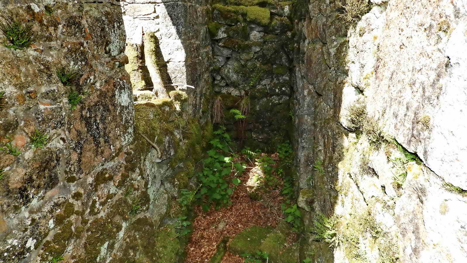 Down inside the waterwheel pit