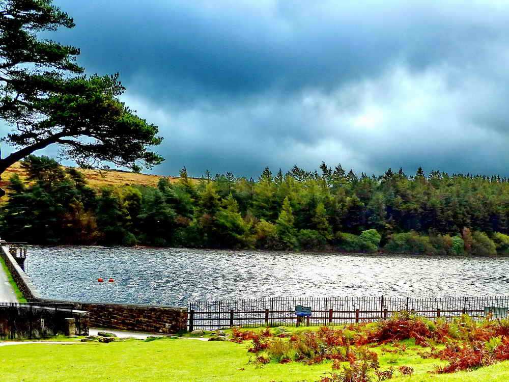 Venford Reservoir under the skies of an threatening weather forecast - but it was clearing weather