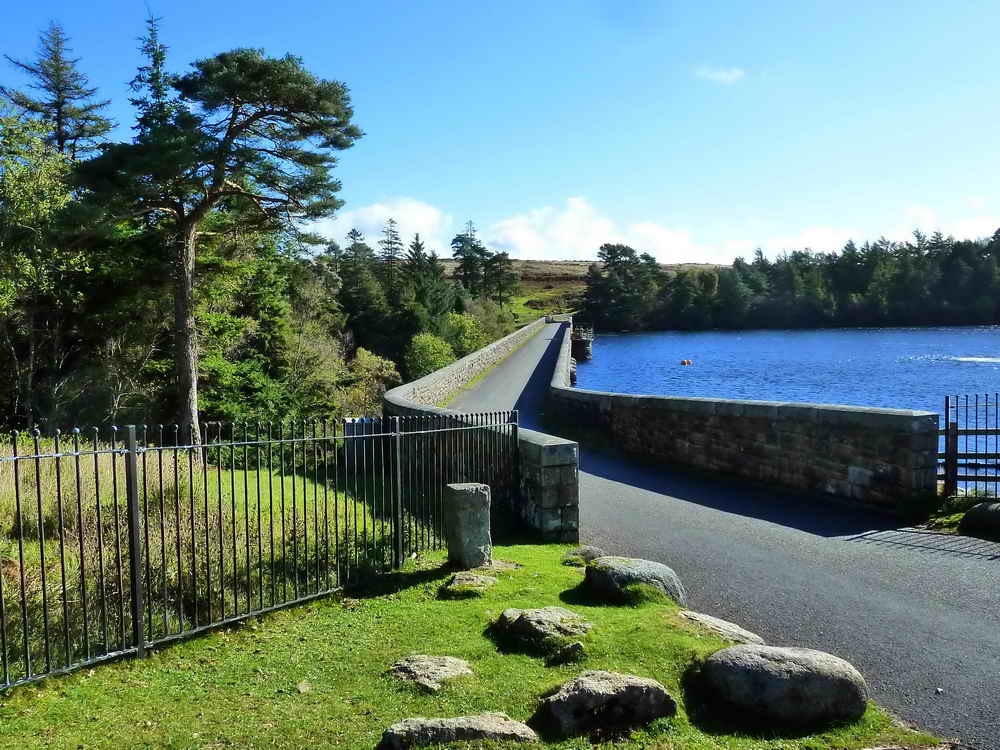 Looking along the dam