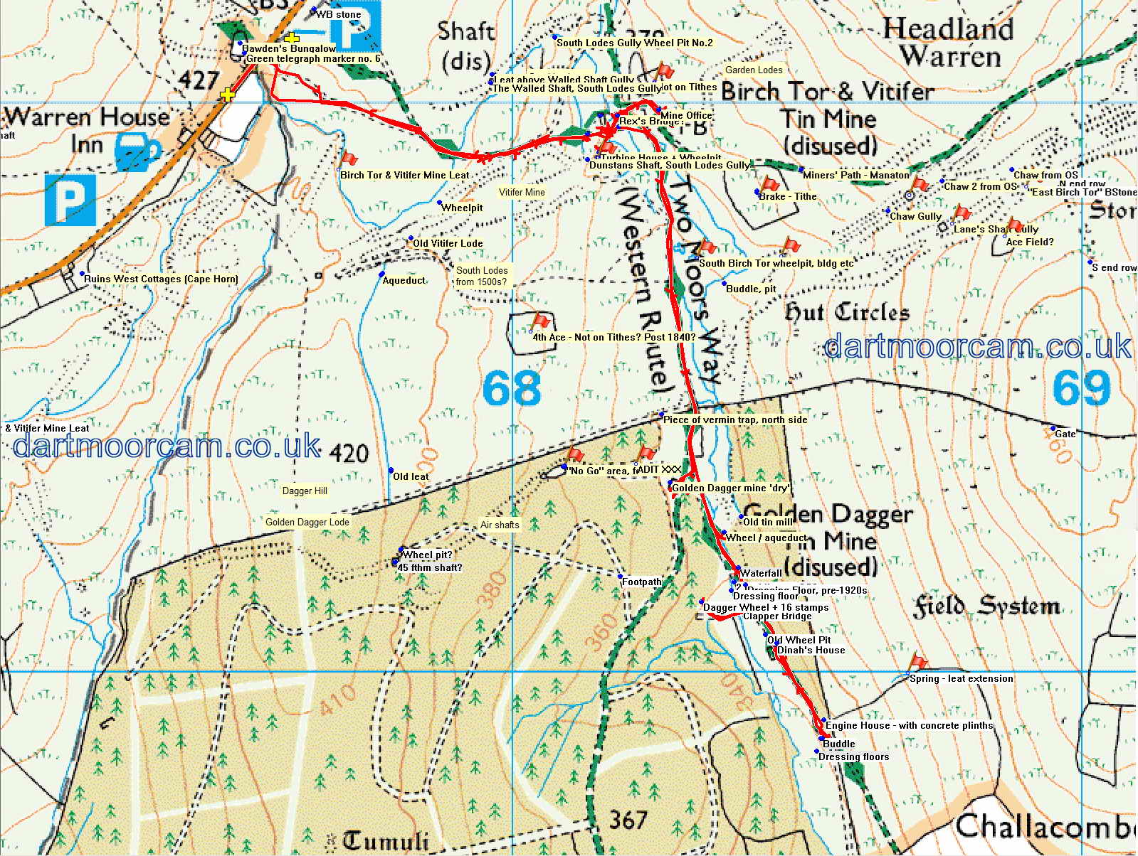 Map of Route -  Crown Copyright -  Ordnance Survey Licence number 100047373