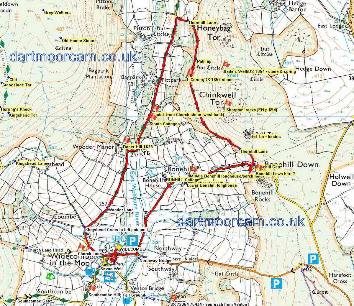 Map of Route -  Crown Copyright -  Ordnance Survey Licence number 100047373