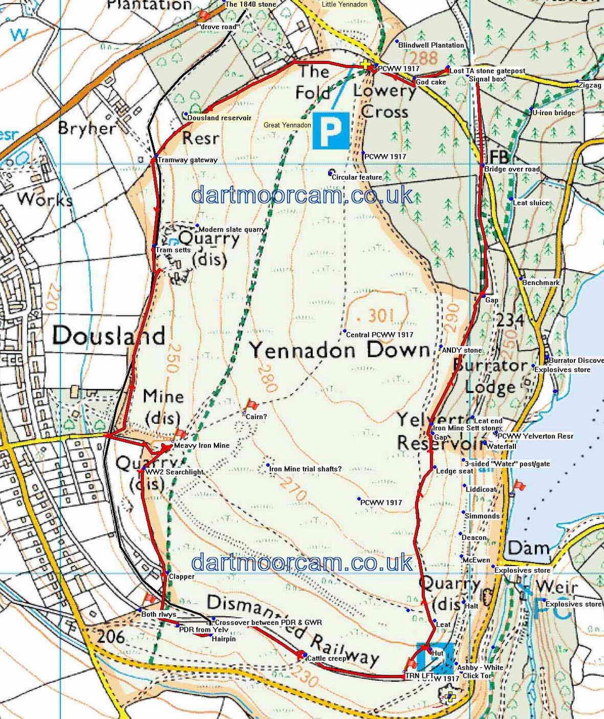 Map of Route -  Crown Copyright -  Ordnance Survey Licence number 100047373